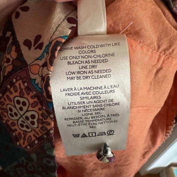 Anthropologie The Peregrine Patchwork Smocked Ruffle Midi Dress Size Large - Picture 10 of 12